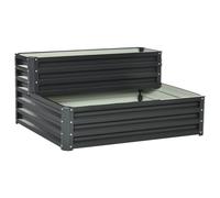 Outsunny Jardinera Exterior de Acero Diseño de Escalera para Cultivos Plantas Flores 120x101x58 cm Gris Oscuro Aosom España