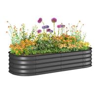 Outsunny Jardinera Exterior Grande Acero Galvanizado 150x62x30 cm Gris