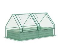 Outsunny Jardinera Exterior Grande con Mini Invernadero con Base Abierta para Patio Terraza Balcón 185x95x92 cm Gris y Verde