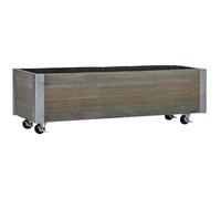 Outsunny Jardinera Exterior Grande con Ruedas Tela no Tejida Jardinera y Sistema de Drenaje 96x30,6x30 cm Gris Claro