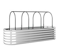 Outsunny Jardinera Exterior Grande conCubierta de Invernadero y Malla Base Abierta para Patio Terraza 200x60x103 cm Plateado