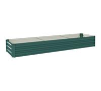 Outsunny Jardinera Exterior Grande Rectangular de Acero Galvanizado Huerto Urbano con Base Abierta 240x60x30 cm Verde