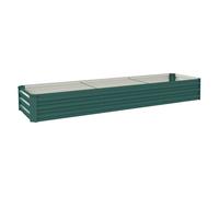 Outsunny Jardinera Exterior Grande Rectangular de Acero Galvanizado, Huerto Urbano para Cultivar Plantas Hierba, Macetero Grande Exterior con Base Abierta Resistente a la Intemperie 240x60x30 cm Verde