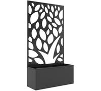 Outsunny Jardinera metálica con enrejado, montaje en pared o uso independiente, macetero con panel de privacidad Aosom España