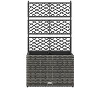 Outsunny jardínera para plantas con enrejado 3 contenedores de plantas 22L en resina trenzada y acero galvanizado 57x30x107 cm Gris Aosom España