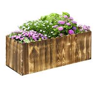 Outsunny - Jardinera para plantas - Macetero rectangular fabricado en madera de abeto - Medidas 80 x 33 x 30 cm