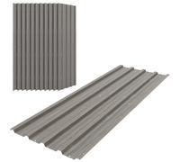 Outsunny - Juego de 12 paneles de acero galvanizado resistente a la intemperie, efecto gris claro, Sun. Un cartel de 129 cm de largo x 45 cm de ancho Gris
