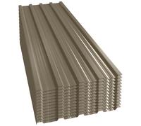 Outsunny Juego de 12 Paneles para Tejado de Acero Galvanizado 7m² para Caseta de Herramientas Cobertizo 129x45cm Marrón