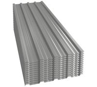 Outsunny Juego de 12 Paneles para Tejado de Acero Galvanizado 7m² para Caseta de Herramientas Cobertizo 129x45cm Gris Claro