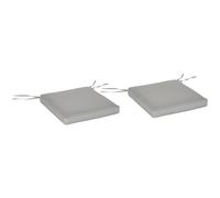 Outsunny Juego de 2 Cojines para Silla de jardín 45x45cm Gris Claro | Cojín para silla exterior, funda desmontable, relleno 5 cm, tela poliéster
