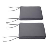 Outsunny Conjunto de 2 Cojines para silla de jardín Cojín para silla exterior Cojines de asiento desmontables Relleno 5 cm Tela de poliéster 45x45 cm Gris oscuro