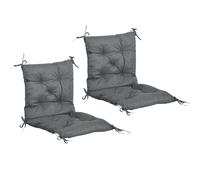 Outsunny® Juego de 2 Cojines para sillas de Respaldo bajo, Cojines para jardín, Color Gris