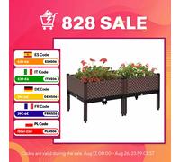 Outsunny Juego de 2 Jardineras de Exterior Cuadradas 50x50x46,5 cm Marrón
