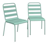 Outsunny Juego de 2 sillas de jardín apilables de metal para exteriores, muebles de jardín, balcón, zonas verdes