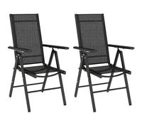Outsunny Juego de 2 sillas Plegables, Estructura de Aluminio, sillas de Camping al Aire Libre con Respaldo y Asiento de Malla Transpirable, Juego de sillas de jardín con reposabrazos para balcón