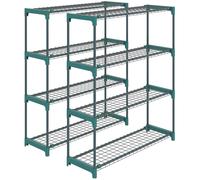 Outsunny Juego de 2 Soportes para Plantas de 4 Niveles Interior y Exterior Estantes Metálicos con Conectores Fácil Montaje Verde