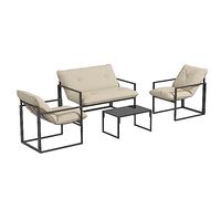 Outsunny - Juego de 4 cojines de 15 cm, acero negro