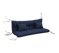 Outsunny Juego de 4 cojines de asiento, 150 x 50 cm, resistentes al agua, con lazos, diseño anudado, 10 cm de grosor, acolchado para columpio, cojín para asiento, para casa, jardín, sofá, azul marino