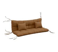 Outsunny Juego de 4 cojines de asiento, 150 x 50 cm, resistentes al agua, con lazos, diseño anudado, 10 cm de grosor, acolchado para columpio, cojín para asiento de casa, jardín, sofá, bronceado