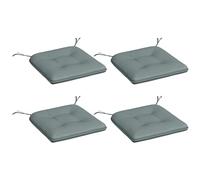 Outsunny - Juego de 4 cojines de silla de jardín acolchado - Cojín exterior - Cojín de asiento - 4 cm - Tejido de poliéster dim. 43 x 41 cm, color gris