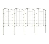 Outsunny Juego de 4 Enrejados de Jardín, Celosía 40x90 cm Verde | Marco de Acero, Soportes para Trepadoras, para Verduras Frutas Flores, Patio Terraza, Decoración Exterior