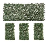 Outsunny - Juego de 4 setos artificiales de hiedra, hojas de pared para vista, extensible, de poliéster, mimbre, valla decorativa artificial, 200 x 100 cm, para jardín al aire libre, balcón y terraza