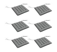 Outsunny Juego de 6 Cojines para Sillas de Comedor, 40x40 cm, 6 Piezas, Cojines para Sillas de Jardín Acolchados con Cintas y Fundas Extraíbles, Gris Oscuro