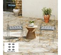Outsunny Juego de 6 Cojines para Sillas de Comedor 40x40 cm Caqui
