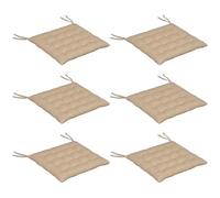 Outsunny Juego de 6 Cojines para Sillas de Comedor, 40x40 cm, 6 Piezas, Cojines para Sillas de Jardín Acolchados con Cintas y Fundas Extraíbles, Gris Oscuro Caqui