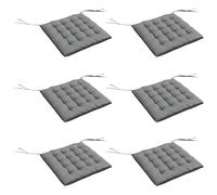 Outsunny Juego de 6 Cojines para Sillas de Comedor, 40x40 cm, 6 Piezas, Cojines para Sillas de Jardín Acolchados con Cintas y Fundas Extraíbles, Gris Oscuro Gris oscuro