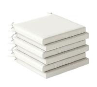 Outsunny Juego de Cojines para Sillas de Comedor, 46x42x7 cm, 6 Piezas, Cojines para Sillas de Jardín con Funda Lavable y Lazos, Impermeable y Anti-UV, Crema