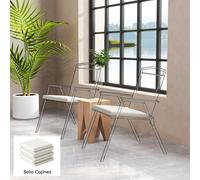 Outsunny Juego de 6 Cojines para Sillas de Comedor 46x42x7 cm Gris Oscuro