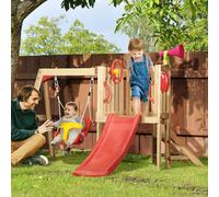 Outsunny Juego de Tobogán y Columpio para Niños 4 en 1 170x200x118 cm Rojo Rojo
