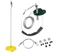 Outsunny Kit de tirolina, cuerda ajustable, cable de acero, Amarillo