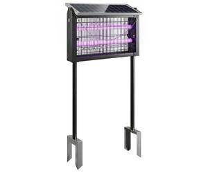 Outsunny Lámpara Antimosquitos para Exterior a Energía Solar con Red de Protección, 45x18x90 cm, Negro