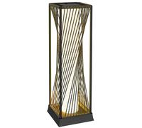 Outsunny Lámpara de Jardín de Ratán Sintético con Luces LED Encendido y Apagado Automático Impermeable 22x22x77 cm Gris