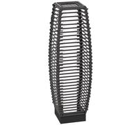 Outsunny Lámpara de pie solar de ratán, 68 cm de alto linterna de jardín al aire libre camino de luz e iluminación decorativa con luces LED de encendido/apagado automático, IP44, para porche,