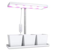 Outsunny Lámpara de Planta Interior 30 LED Espectro Completo 5 Brillos | Luz de Crecimiento, Ajustable en Altura, Temporizador Automático 8/12/16/24H, 3 Cajas, Invernadero, Jardín