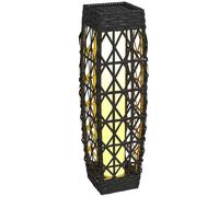 Outsunny Lámpara Solar de Ratán Sintético con Luces LED Encendido/Apagado Automático para Exterior 20x20x68 cm Gris