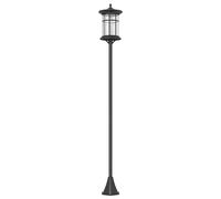 Outsunny Lámpara Solar LED Exterior Jardín 6000K 184cm Negro IP44