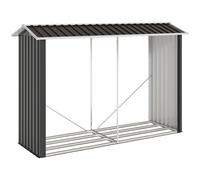 Outsunny Leñera con Estructura de Acero Galvanizado y Base elevada 240x86x160 cm Negro Aosom España