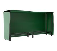 Outsunny Leñero con Cubierta Estante para Interior y Exterior Carga 200kg 200x36x99 cm Verde Oscuro y Negro