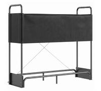 Outsunny Leñero para Interior y Exterior en Acero Galvanizado con Cubierta y Bolsa en Oxford 600D, Capacidad 300 kg, Negro