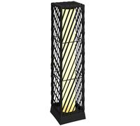 Outsunny Linterna de Jardín de Ratán Farola Solar Exterior con Luces LED Encendido y Apagado Automático Impermeable IP44 Negro
