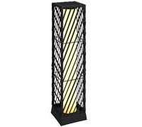 Outsunny Linterna de Jardín de Ratán, Farola Solar Exterior con Luces LED Encendido y Apagado Automático, Impermeable, IP44, Lámpara de pie para Terraza, Balcón, Patio, 16x16x68 cm, Negro