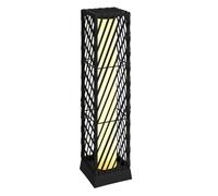 Outsunny Linterna de Jardín de Ratán, Farola Solar Exterior con Luces LED Encendido y Apagado Automático, Impermeable, IP44, Lámpara de pie para Terraza, Balcón, Patio, 16x16x68 cm, Negro