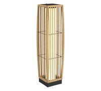 Outsunny Linterna de Jardín de Ratán, Farola Solar Exterior con Luces LED Encendido y Apagado Automático, Impermeable, IP44, Lámpara de pie para Terraza, Balcón, Patio, 19x19x68 cm, Arena