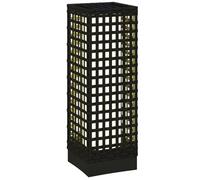 Outsunny Linterna de Jardín de Ratán Sintético con Luces LED Negro | Farola Solar, Encendido y Apagado Automático, para Terraza, Balcón, Patio, 15,5x15,5x46 cm