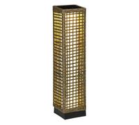 Outsunny Linterna de Jardín de Ratán Sintético Farola Solar con Luces LED Encendido y Apagado Automático para Terraza Balcón Patio 15,5x15,5x69 cm Arena