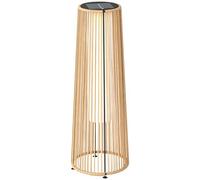 Outsunny Linterna de Jardín de Ratán Sintético Farola Solar Exterior con Luces LED Encendido y Apagado Automático Impermeable para Terraza Balcón Patio Ø21,5x61 cm Natural